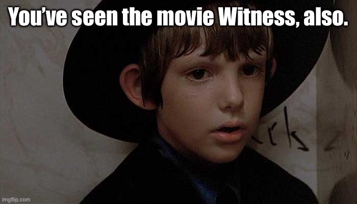 You’ve seen the movie Witness, also. | made w/ Imgflip meme maker