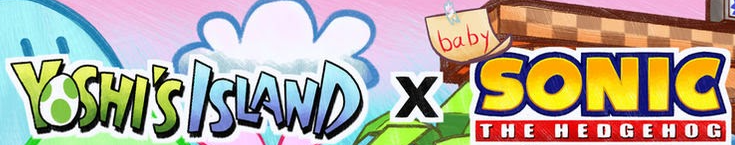 High Quality Yoshi's Island × baby Sonic the Hedgehog Logo Blank Meme Template