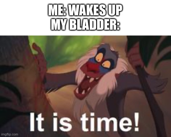 #relatable | ME: WAKES UP
MY BLADDER: | image tagged in fun,funny | made w/ Imgflip meme maker