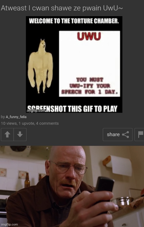 image tagged in walter white on his phone | made w/ Imgflip meme maker