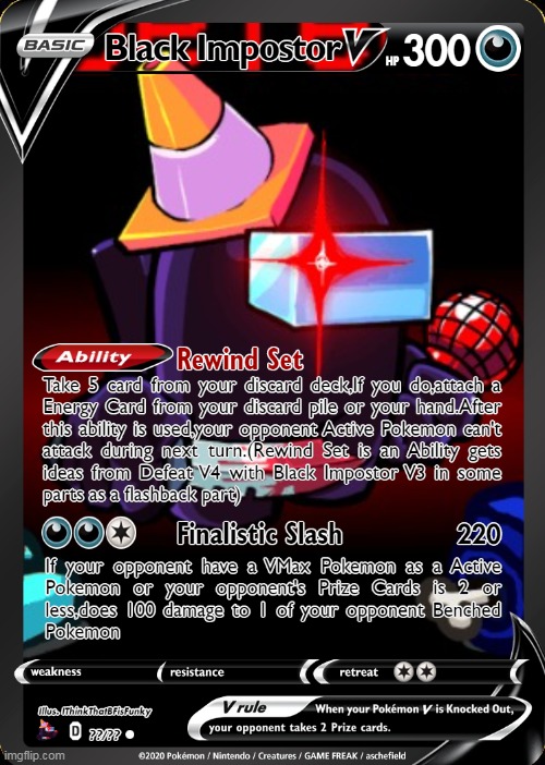 Black Impostor Card | image tagged in pokemon card meme,pokemon card,pokemon,black impostor,just for fun,black impostor fnf | made w/ Imgflip meme maker