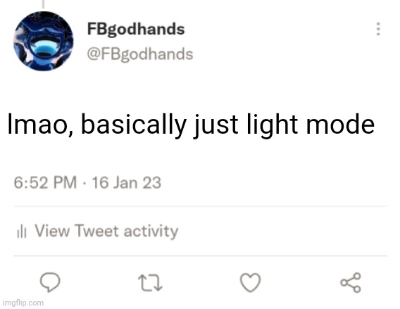 Except the pfp | lmao, basically just light mode | image tagged in pie charts | made w/ Imgflip meme maker
