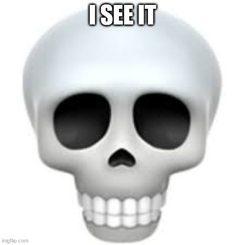 Skull | I SEE IT | image tagged in skull | made w/ Imgflip meme maker
