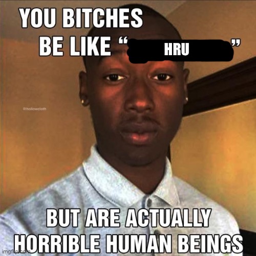 You Bitches Be Like | HRU | image tagged in you bitches be like | made w/ Imgflip meme maker
