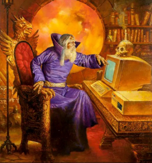 High Quality Computer Wizard Blank Meme Template