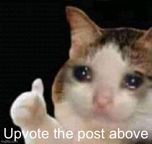 sadge | Upvote the post above | image tagged in sadge | made w/ Imgflip meme maker