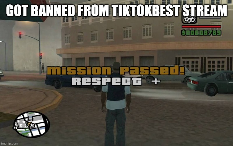 HELL YEAH | GOT BANNED FROM TIKTOKBEST STREAM | image tagged in gta mission passed respect,nice | made w/ Imgflip meme maker
