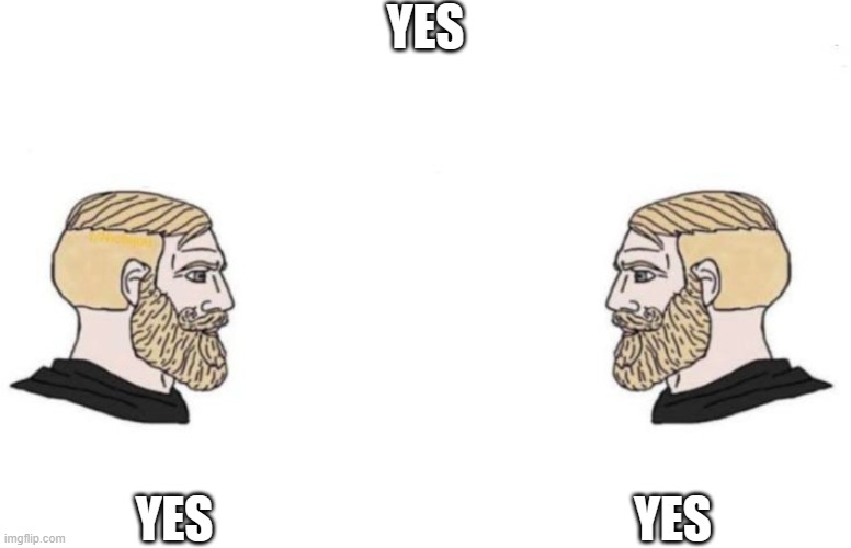 Double Yes Chad | YES YES YES | image tagged in double yes chad | made w/ Imgflip meme maker