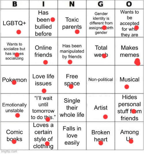 TheSuitedGayWeeb's Bingo | image tagged in thesuitedgayweeb's bingo | made w/ Imgflip meme maker