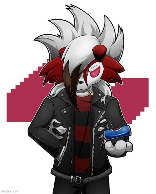 Midnight Lycanroc but cosplaying as Haida from Aggretsuko (art by dusky fox on e926) | made w/ Imgflip meme maker