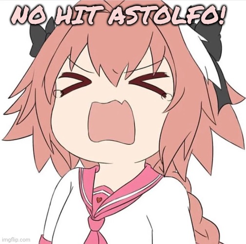 astolfo cry | NO HIT ASTOLFO! | image tagged in astolfo cry | made w/ Imgflip meme maker
