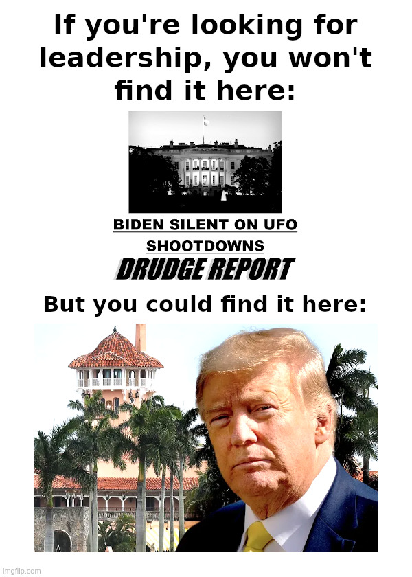 Want To See Leadership at the White House? | image tagged in clueless,joe biden,white house,leadership,donald trump,mar-a-lago | made w/ Imgflip meme maker