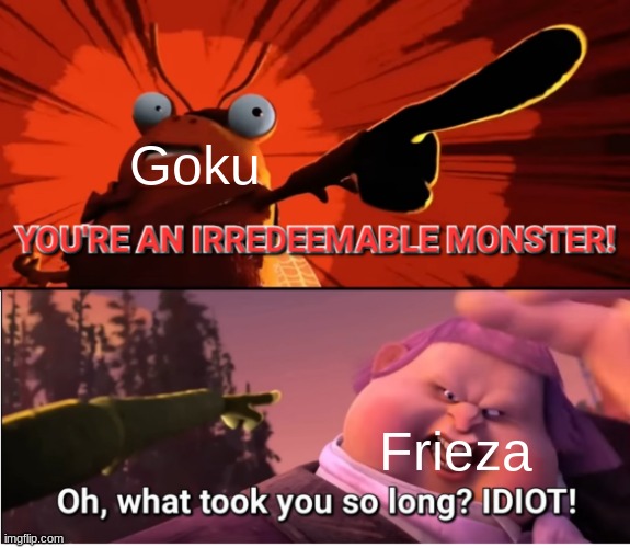 The Frieza saga | Goku; Frieza | image tagged in jack horner is an irredeemable monster,dbz,frieza | made w/ Imgflip meme maker