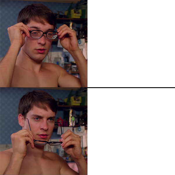 Spidey Glassed (fixed) Blank Meme Template