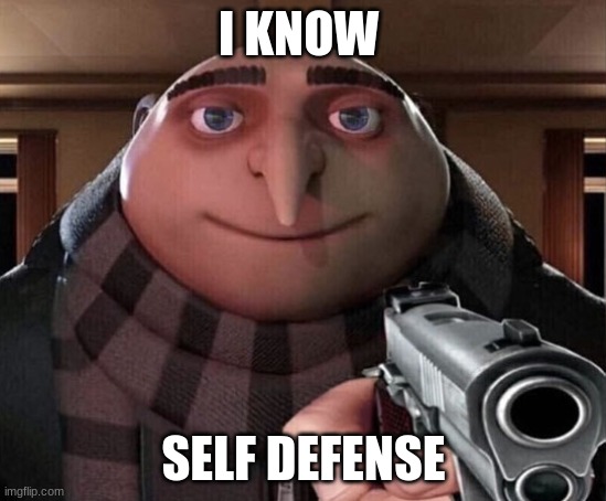Gru Gun | I KNOW SELF DEFENSE | image tagged in gru gun | made w/ Imgflip meme maker