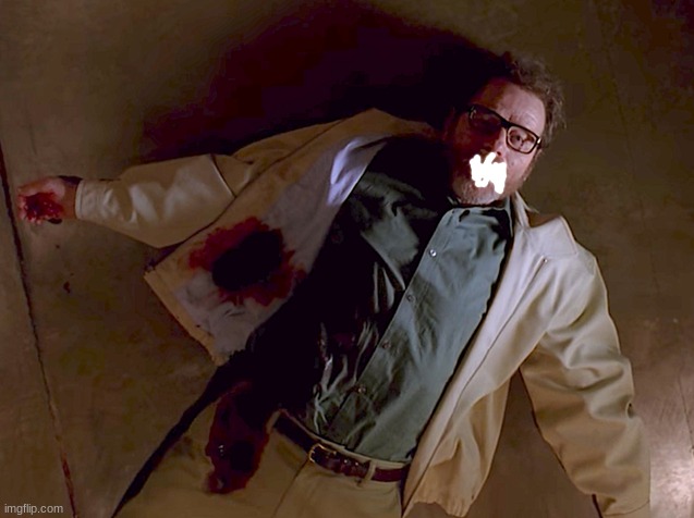 Dead Walter White | image tagged in dead walter white | made w/ Imgflip meme maker