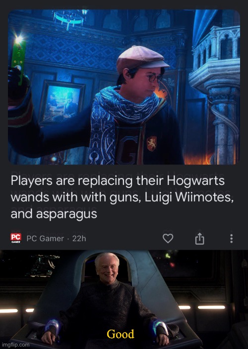 Good | image tagged in smiling palpatine saying good | made w/ Imgflip meme maker