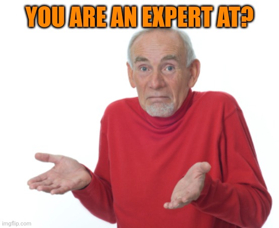 Guess I'll die  | YOU ARE AN EXPERT AT? | image tagged in guess i'll die | made w/ Imgflip meme maker
