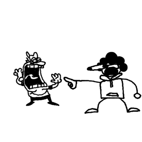 peppino and bush head screaming at eachother Blank Meme Template
