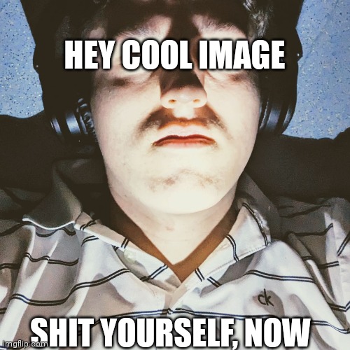 HEY COOL IMAGE; SHIT YOURSELF, NOW | image tagged in shitpost | made w/ Imgflip meme maker