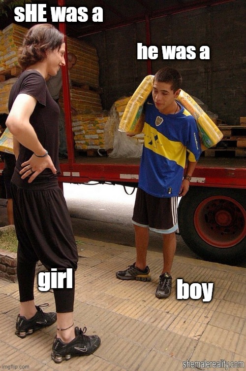 boca traba | sHE was a; he was a; girl; boy | image tagged in boca | made w/ Imgflip meme maker