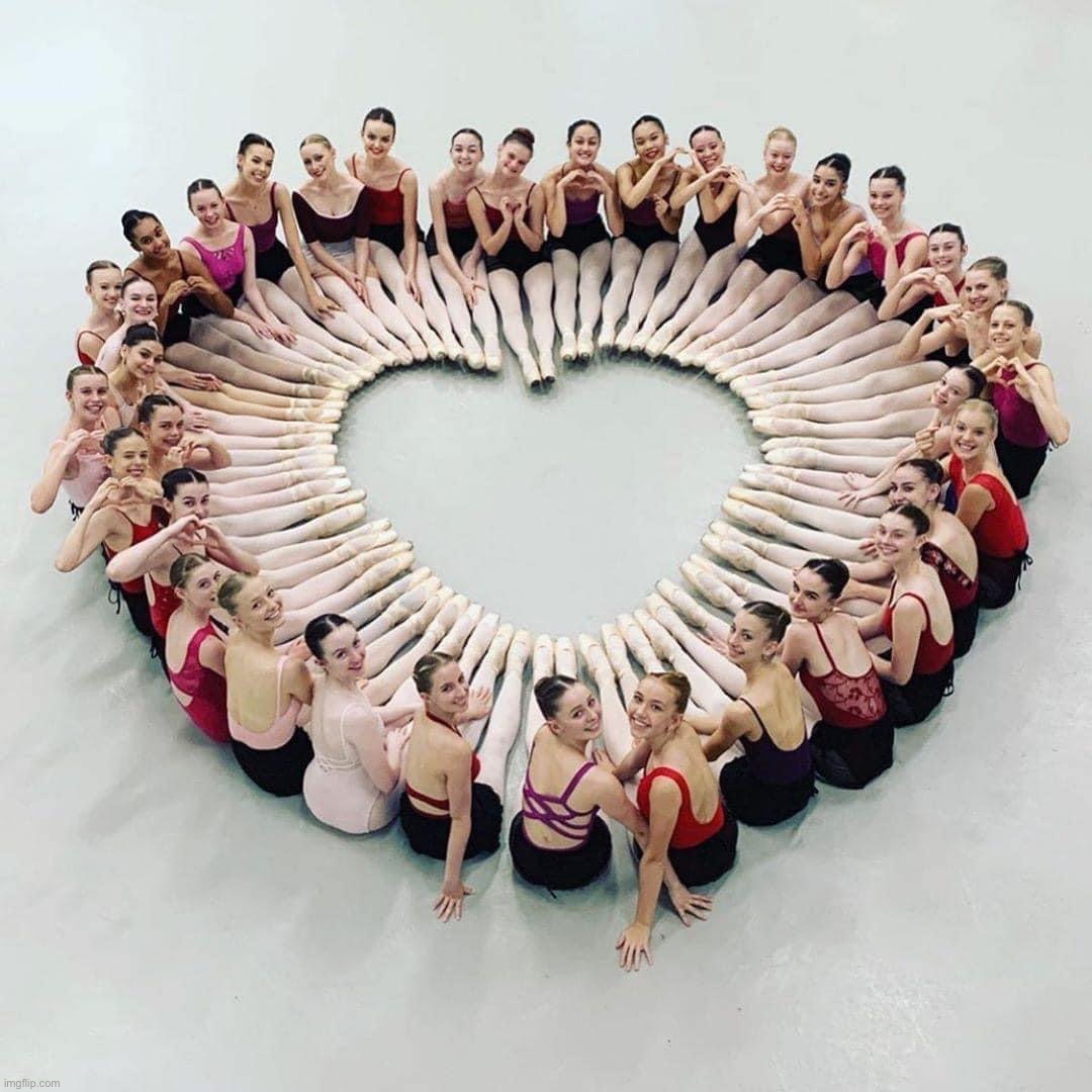 Valentine’s heart of ballerinas | image tagged in valentine s heart of ballerinas | made w/ Imgflip meme maker