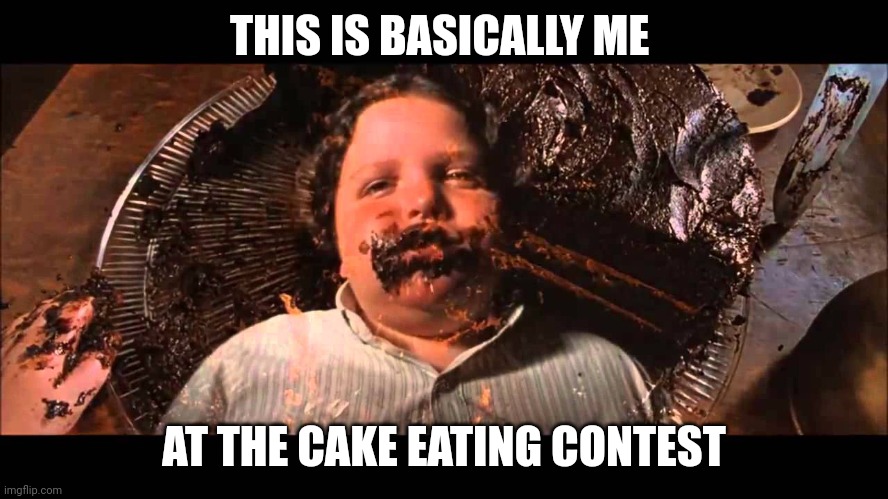 Bruce Bogtrotter Meme | THIS IS BASICALLY ME; AT THE CAKE EATING CONTEST | image tagged in memes,matilda,true story,chocolate,cake | made w/ Imgflip meme maker