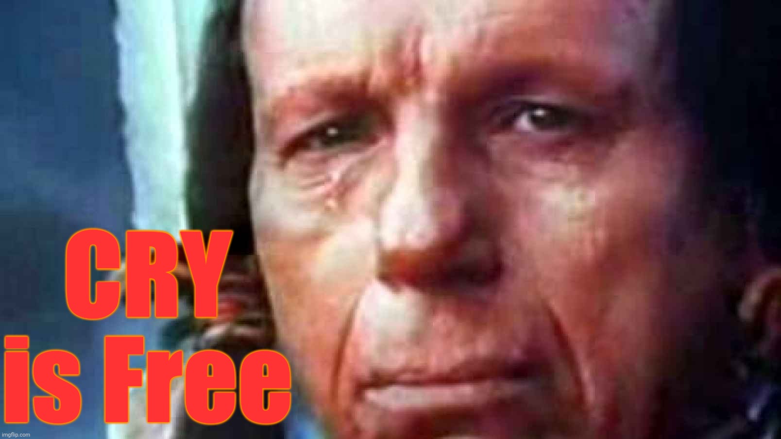 Crying Indian | CRY is Free | image tagged in crying indian | made w/ Imgflip meme maker