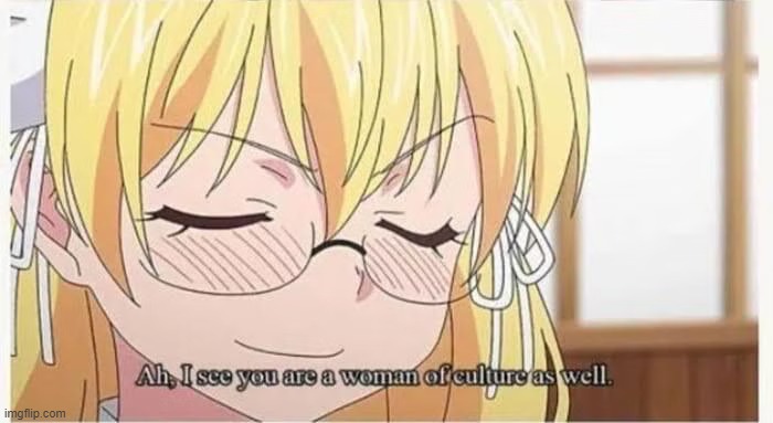 ah i see you are a woman of culture as well | image tagged in ah i see you are a woman of culture as well | made w/ Imgflip meme maker