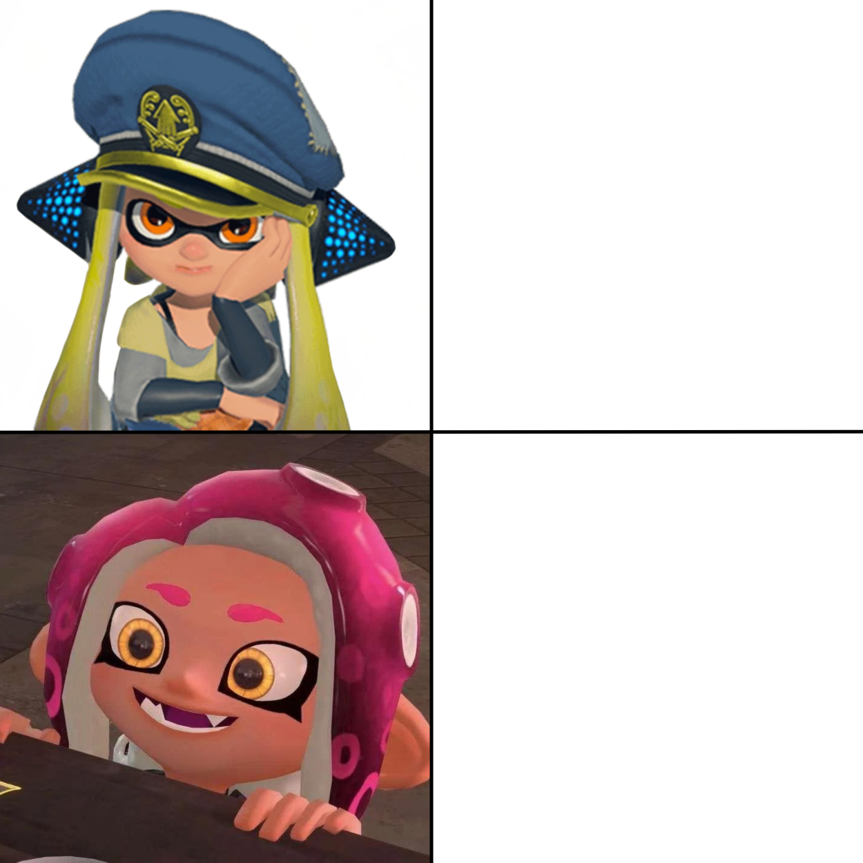 Captain 3 and Agent 8 Blank Meme Template