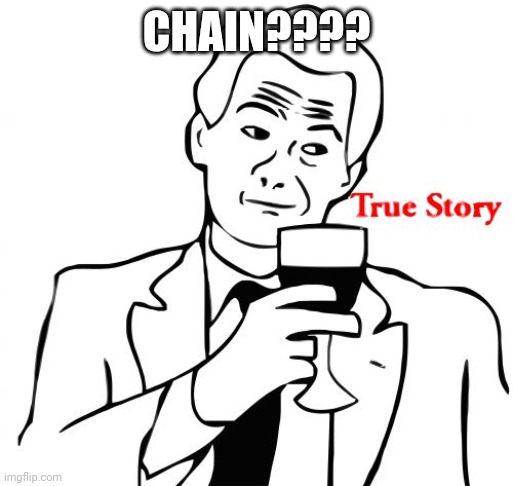 True Story Meme | CHAIN???? | image tagged in memes,true story | made w/ Imgflip meme maker