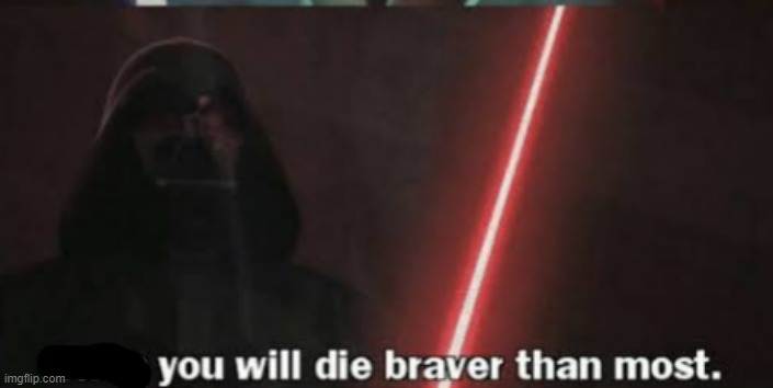 you will die braver than most | image tagged in you will die braver than most | made w/ Imgflip meme maker
