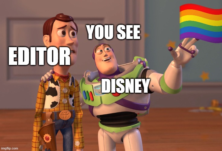 Why, Disney...WHY??!! | YOU SEE; EDITOR; DISNEY | image tagged in memes,x x everywhere | made w/ Imgflip meme maker