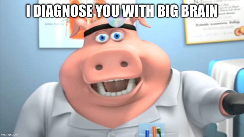 I Diagnose You With Dead | I DIAGNOSE YOU WITH BIG BRAIN | image tagged in i diagnose you with dead | made w/ Imgflip meme maker
