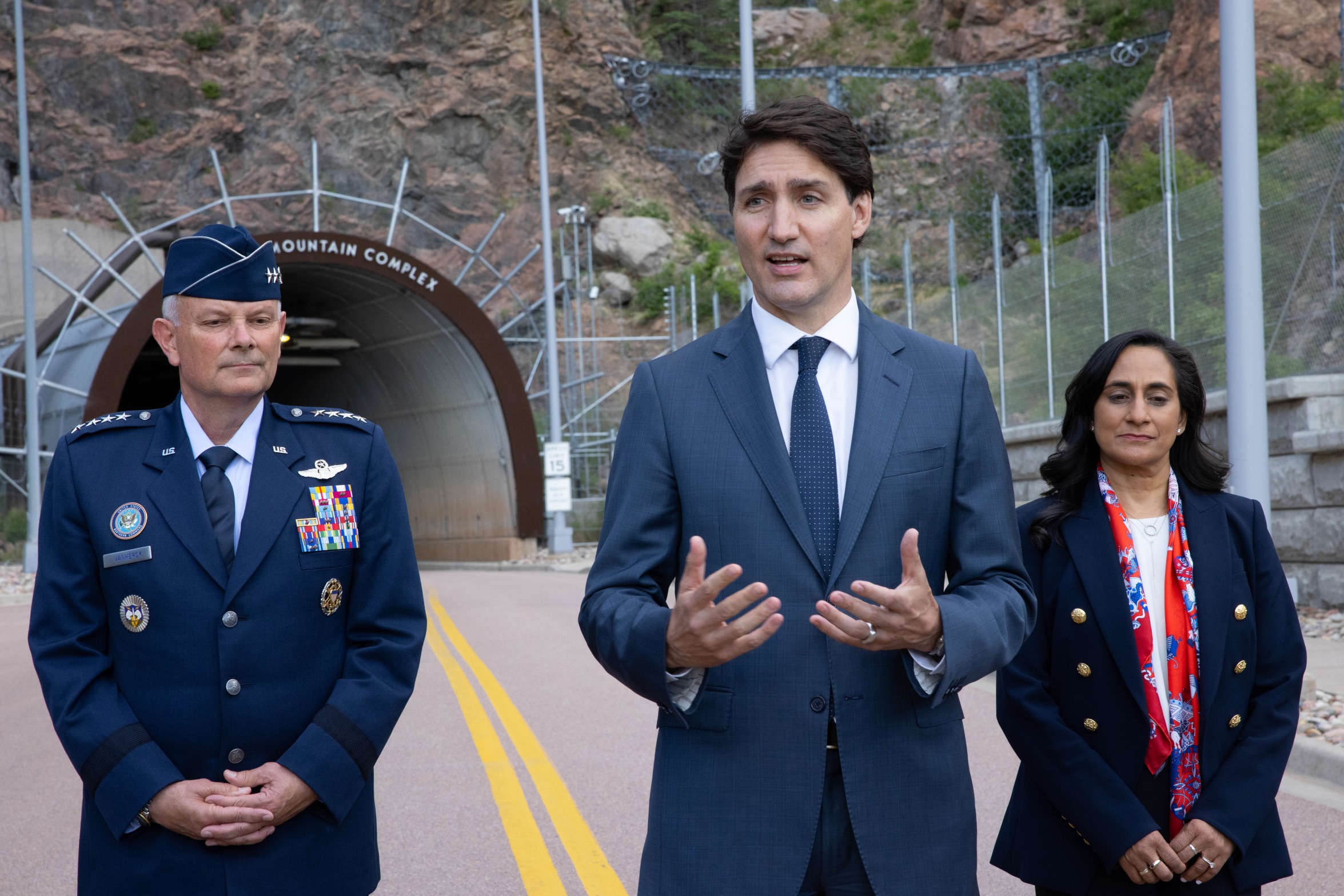 High Quality Justin Trudeau at NORAD Blank Meme Template