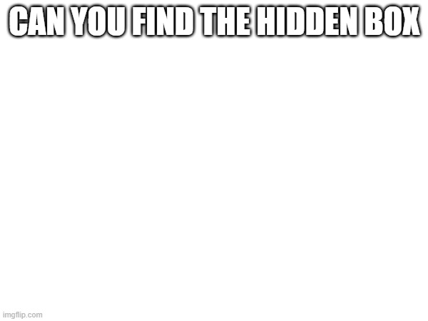 hidden box | CAN YOU FIND THE HIDDEN BOX | image tagged in nothing | made w/ Imgflip meme maker