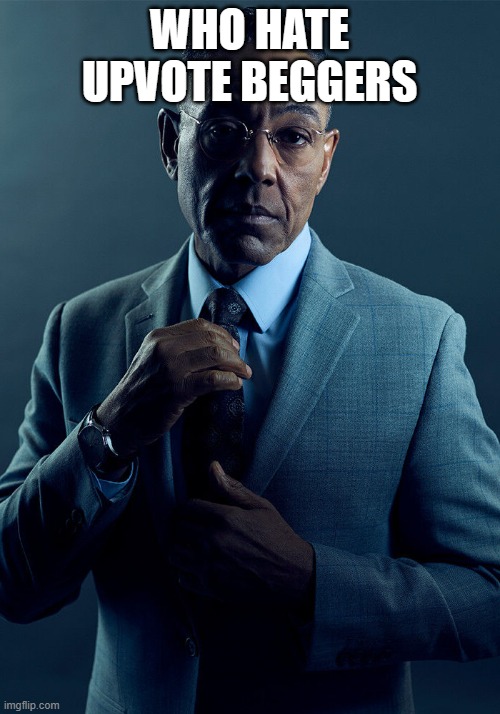 who hate it | WHO HATE UPVOTE BEGGERS | image tagged in gus fring we are not the same | made w/ Imgflip meme maker