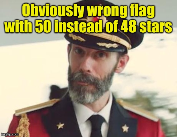 Captain Obvious | Obviously wrong flag with 50 instead of 48 stars | image tagged in captain obvious | made w/ Imgflip meme maker