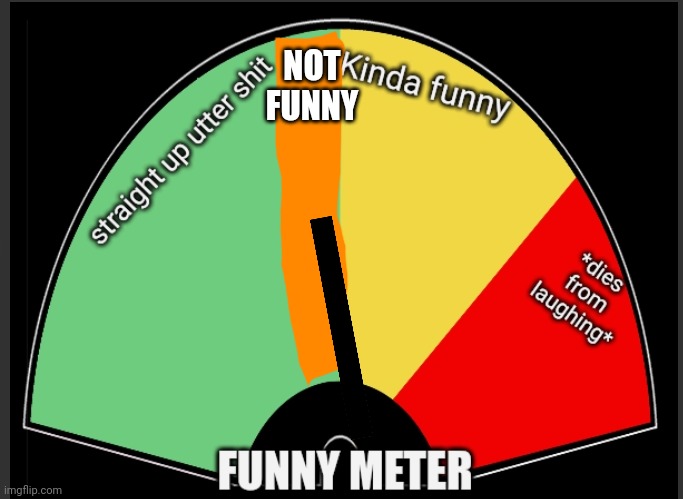 funny meter | NOT FUNNY | image tagged in funny meter | made w/ Imgflip meme maker