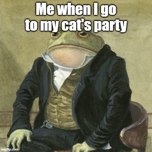 Gentlemen, it is with great pleasure to inform you that | Me when I go to my cat's party | image tagged in gentlemen it is with great pleasure to inform you that | made w/ Imgflip meme maker
