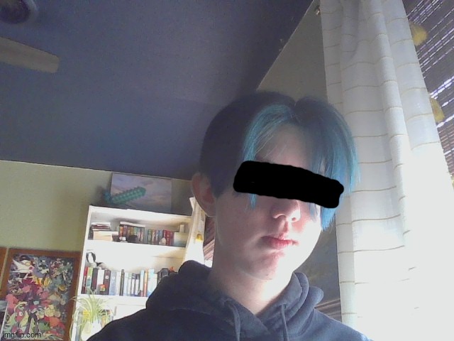 dyed my hair blue in honor of the new gorillaz album coming out next week :thumbs up: | made w/ Imgflip meme maker