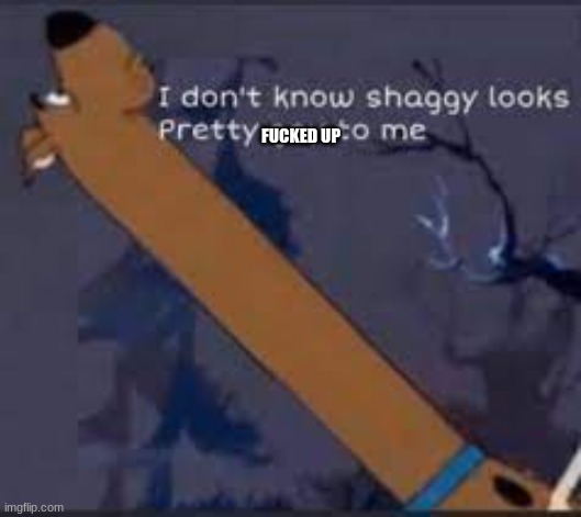 I don’t know shaggy looks pretty gay to me | FUCKED UP | image tagged in i don t know shaggy looks pretty gay to me | made w/ Imgflip meme maker