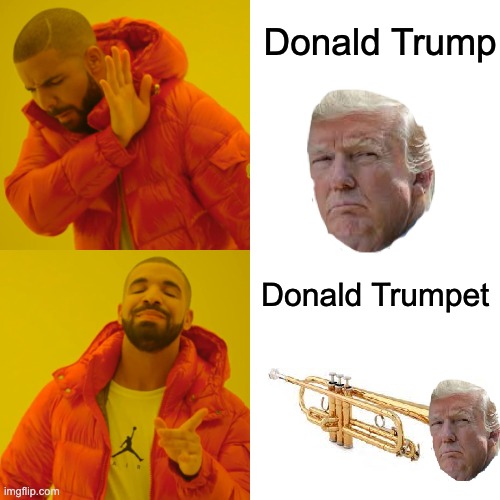 Drake Hotline Bling Meme | Donald Trump; Donald Trumpet | image tagged in memes,drake hotline bling | made w/ Imgflip meme maker