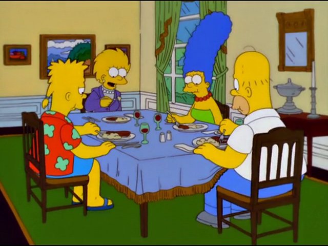 Adult Simpson Family Dinner Blank Meme Template