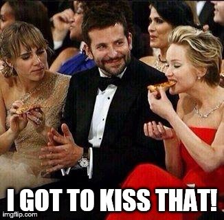 I GOT TO KISS THAT! | image tagged in at the oscars,JenniferLawrence | made w/ Imgflip meme maker