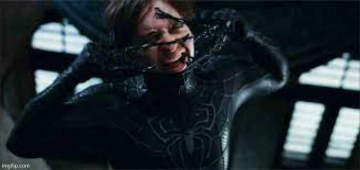 Spider-man removes black suit | image tagged in spider-man removes black suit | made w/ Imgflip meme maker
