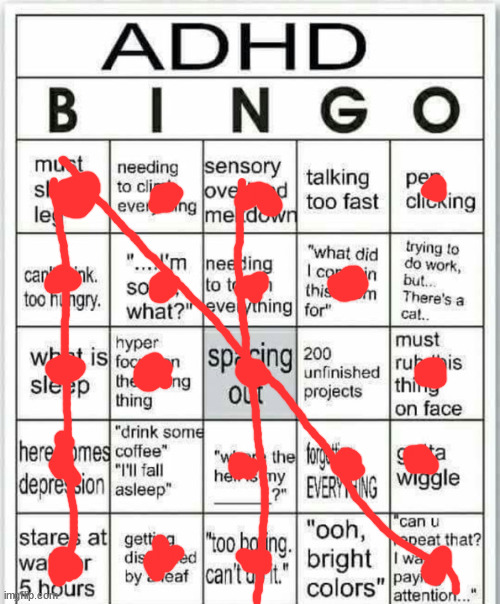 Try me. | image tagged in adhd bingo | made w/ Imgflip meme maker