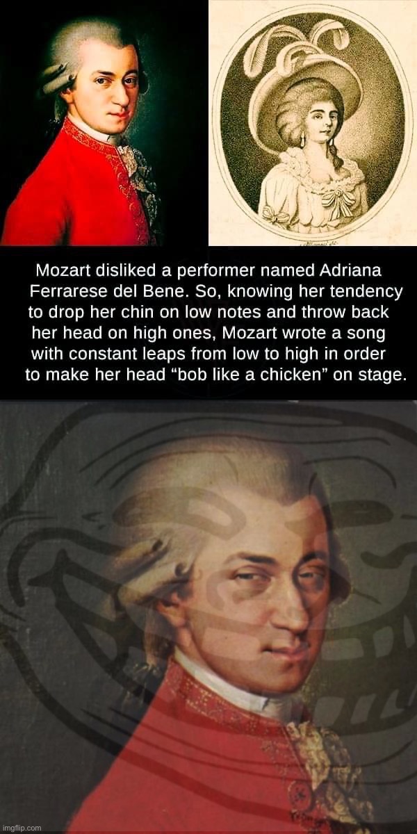 image tagged in mozart troll,memes,mozart not sure | made w/ Imgflip meme maker
