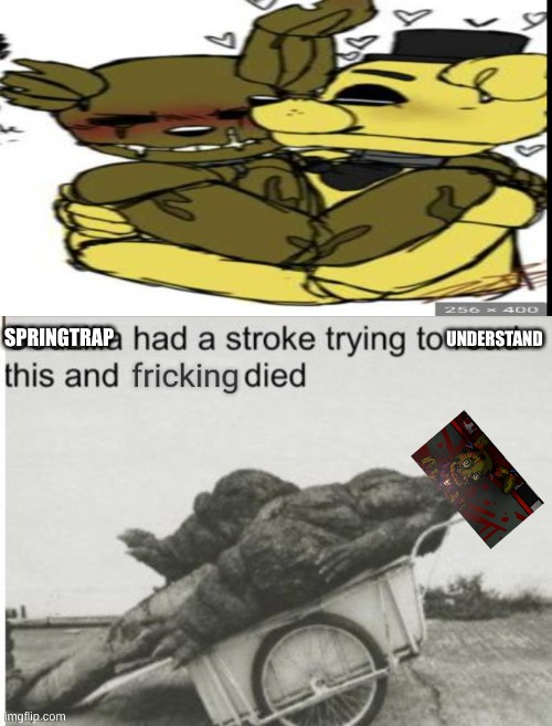 this...is...so...wrong... | UNDERSTAND; SPRINGTRAP | image tagged in godzilla had a stroke trying to read this and fricking died | made w/ Imgflip meme maker