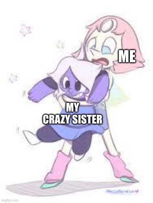 Steven universe | ME; MY CRAZY SISTER | image tagged in steven universe | made w/ Imgflip meme maker